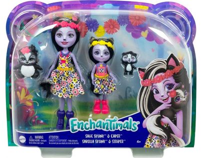 Mattel Enchantimals Panenka a setřička Sage Skunk a Caper