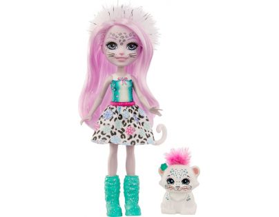 Mattel Enchantimals panenka a zvířátko Sybil Snow Leopard a Flake