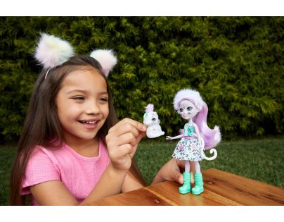Mattel Enchantimals panenka a zvířátko Sybil Snow Leopard a Flake
