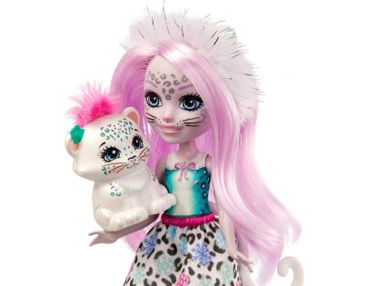 Mattel Enchantimals panenka a zvířátko Sybil Snow Leopard a Flake