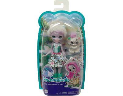 Mattel Enchantimals panenka a zvířátko Sybil Snow Leopard a Flake