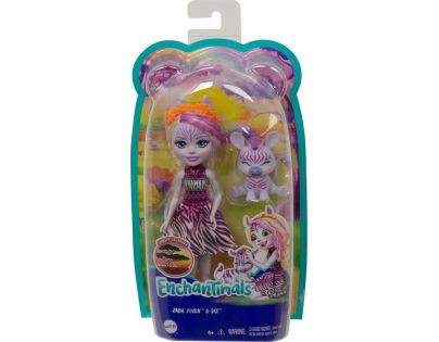 Mattel Enchantimals panenka a zvířátko Zadie Zebra a Ref