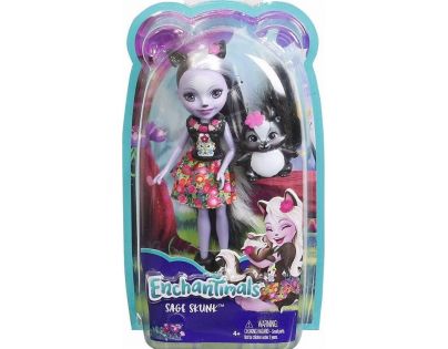Mattel Enchantimals panenka se zvířátkem Sage Skunk