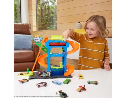 Mattel Hot Wheels City Color shifters automyčka s otočným tunelem - Poškozený obal