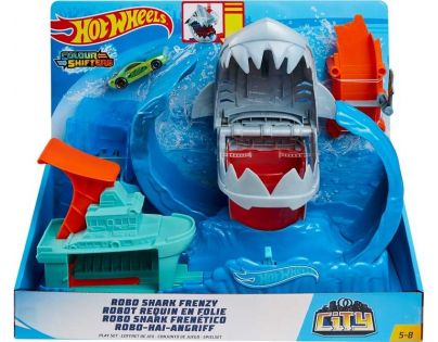 Mattel Hot Wheels city color shifters robo žralok útočí