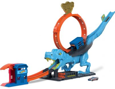 Mattel Hot Wheels City Smyčka se žravým T-Rexem 92 cm