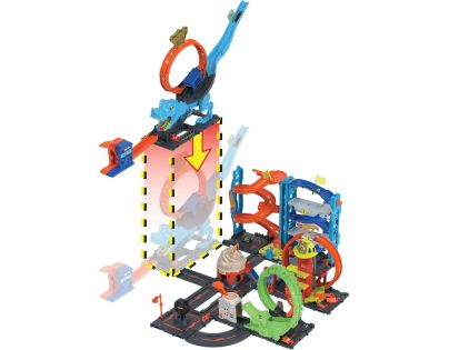 Mattel Hot Wheels City Smyčka se žravým T-Rexem 92 cm