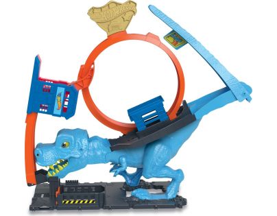 Mattel Hot Wheels City Smyčka se žravým T-Rexem 92 cm