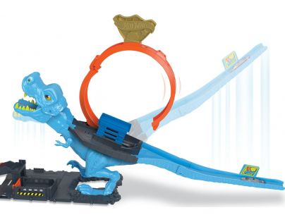 Mattel Hot Wheels City Smyčka se žravým T-Rexem 92 cm