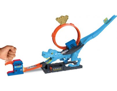 Mattel Hot Wheels City Smyčka se žravým T-Rexem 92 cm