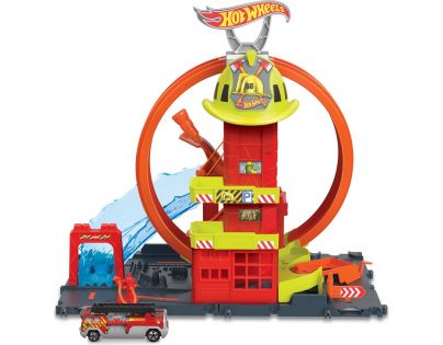 Mattel Hot Wheels City Super Hasičská stanice se smyčkou
