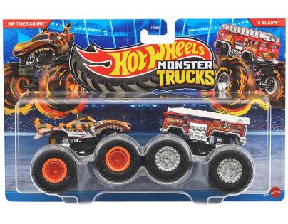 Mattel Hot Wheels Monster trucks demoliční duo Tiger Shark a 5 Alarm
