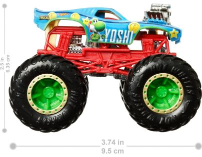 Mattel Hot Wheels Monster Trucks tématický truck 9 cm Yoshi