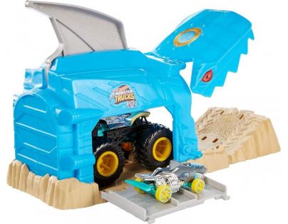 Mattel Hot Wheels monster trucks závodní herní set modrý