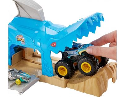 Mattel Hot Wheels monster trucks závodní herní set modrý