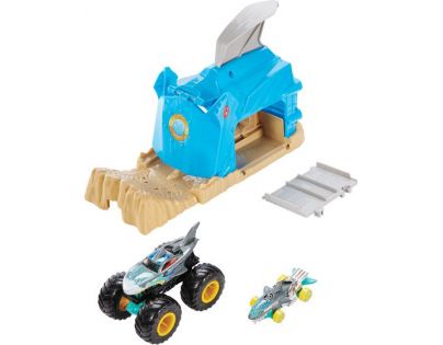Mattel Hot Wheels monster trucks závodní herní set modrý