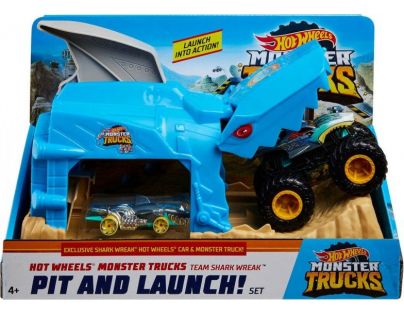 Mattel Hot Wheels monster trucks závodní herní set modrý
