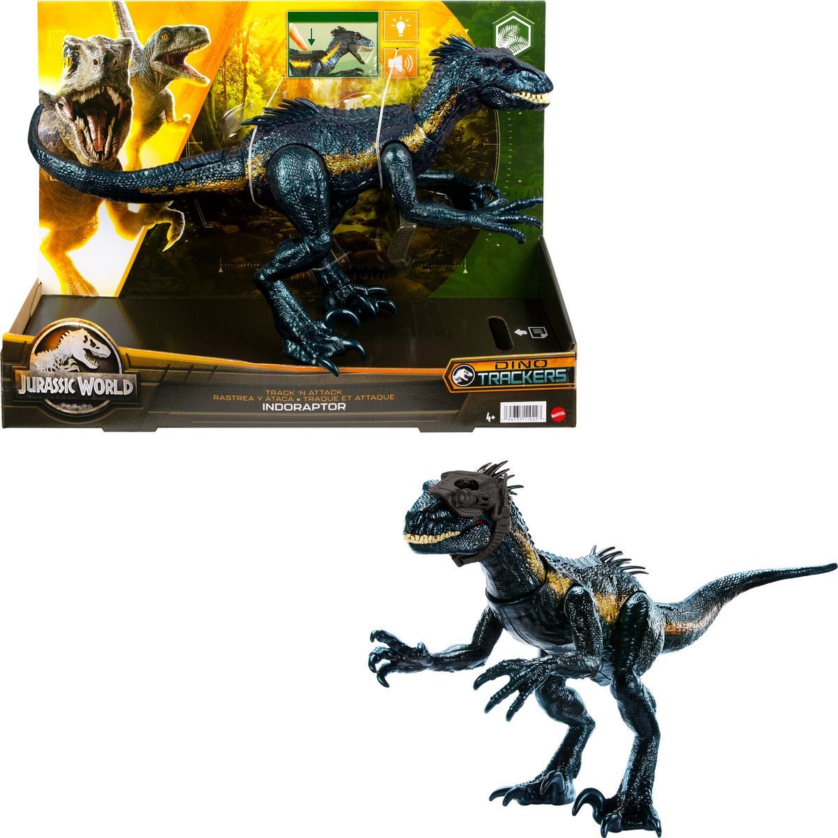 Mattel Jurassic World útočící Indoraptor se zvuky HKY11