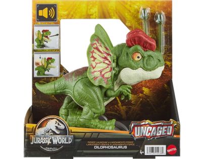 Mattel Jurassic world vystřelující Dilophosaurus se zvuky