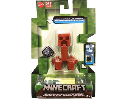 Mattel Minecraft Figurka Build a Portal Damaged Creeper 8 cm