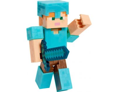 Mattel Minecraft 8 cm figurka Alex Diamond Armor s mečem