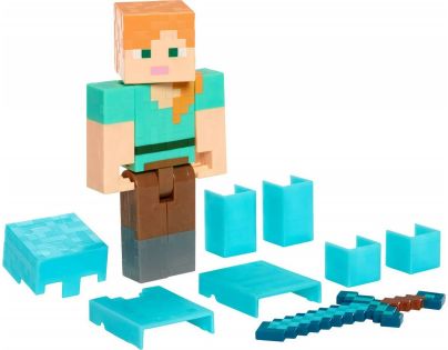 Mattel Minecraft 8 cm figurka Alex Diamond Armor s mečem