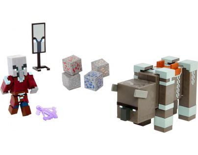 Mattel Minecraft 8 cm figurka dvojbalení Dungeons Ravager a Raid Captain