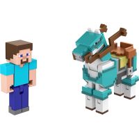 Mattel Minecraft 8 cm figurka dvojbalení Steve and Armored Horse - Poškozený obal