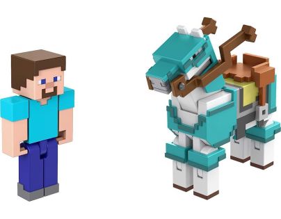 Mattel Minecraft 8 cm figurka dvojbalení Steve and Armored Horse