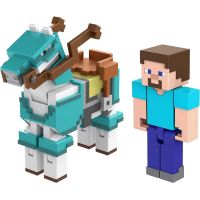 Mattel Minecraft 8 cm figurka dvojbalení Steve and Armored Horse 4