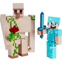 Mattel Minecraft 8 cm figurka dvojbalení Steve and Iron Golem - Poškozený obal 2
