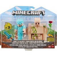 Mattel Minecraft 8 cm figurka dvojbalení Steve and Iron Golem - Poškozený obal 3