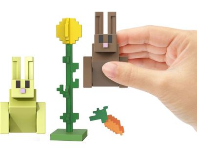 Mattel Minecraft 8 cm figurka Rabbits Carrot and Sunflower