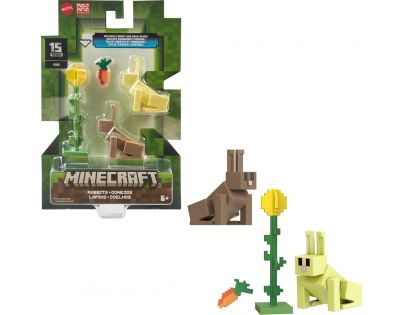 Mattel Minecraft 8 cm figurka Rabbits Carrot and Sunflower