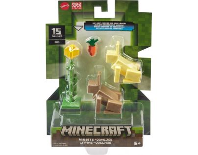 Mattel Minecraft 8 cm figurka Rabbits Carrot and Sunflower