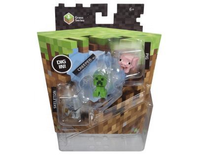 Mattel Minecraft minifigurka 3ks - Skeleton, Pig and Creeper