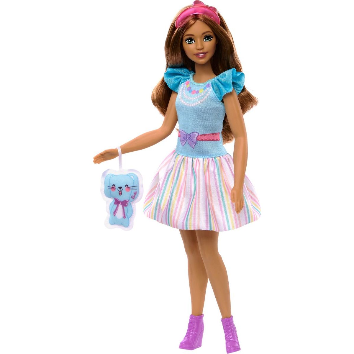 Mattel Moje první Barbie panenka brunetka se zajíčkem HLL18