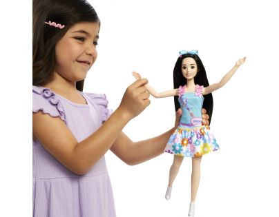 Mattel Moje první Barbie panenka Černovláska s liškou 34 cm