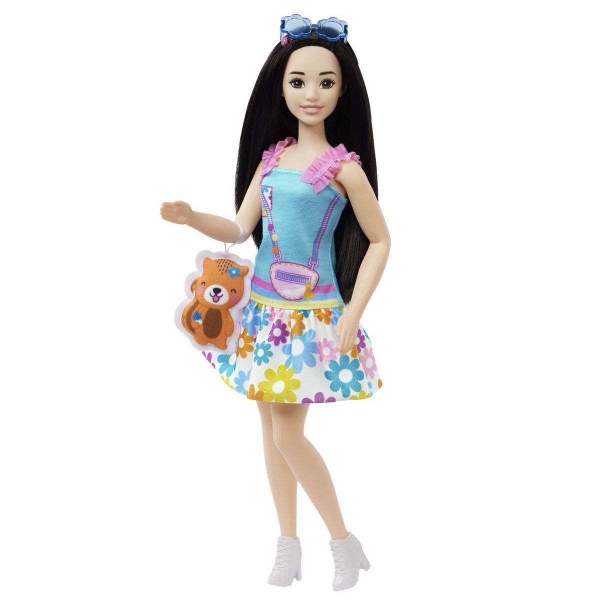 Mattel Moje první Barbie panenka černovláska s liškou HLL22