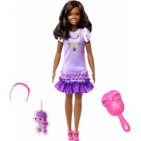 Mattel Moje první Barbie panenka Černovláska s pudlíkem 34 cm 2