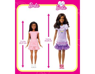 Mattel Moje první Barbie panenka Černovláska s pudlíkem 34 cm