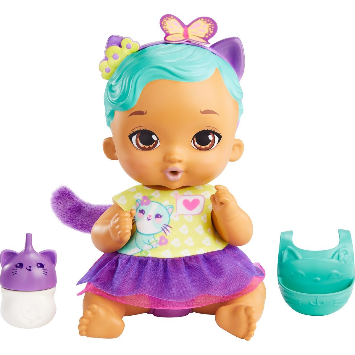 Mattel My Garden Baby miminko modro-fialové koťátko