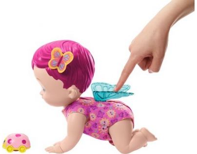 Mattel My Garden Baby™ lezoucí motýlek se zvuky růžový 30 cm