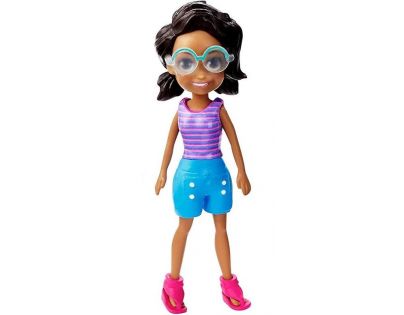 Mattel Polly Pocket stylová panenka modré kraťasy 79