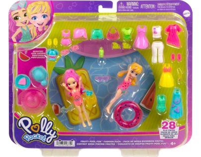 Mattel Polly Pocket velká sada oblečků a doplňků bazén