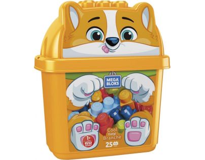 Mega Bloks Stavebnice Kyblík s kostkami Kočička 25 dílků