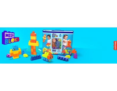 Mega Bloks Pořádně velká taška kostek modrá 150 dílků
