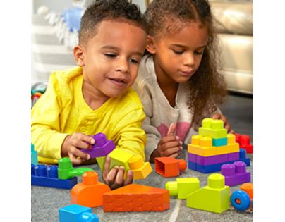 Mega Bloks Pořádně velká taška kostek modrá 150 dílků