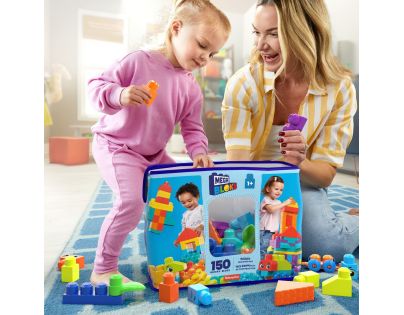 Mega Bloks Pořádně velká taška kostek modrá 150 dílků