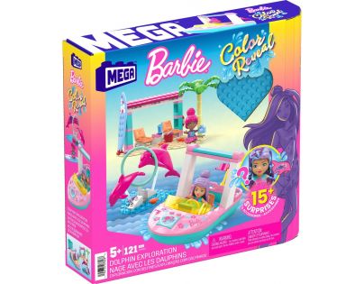 Mega Construx Barbie Color Reveal Výzkum delfínů 121 dílků